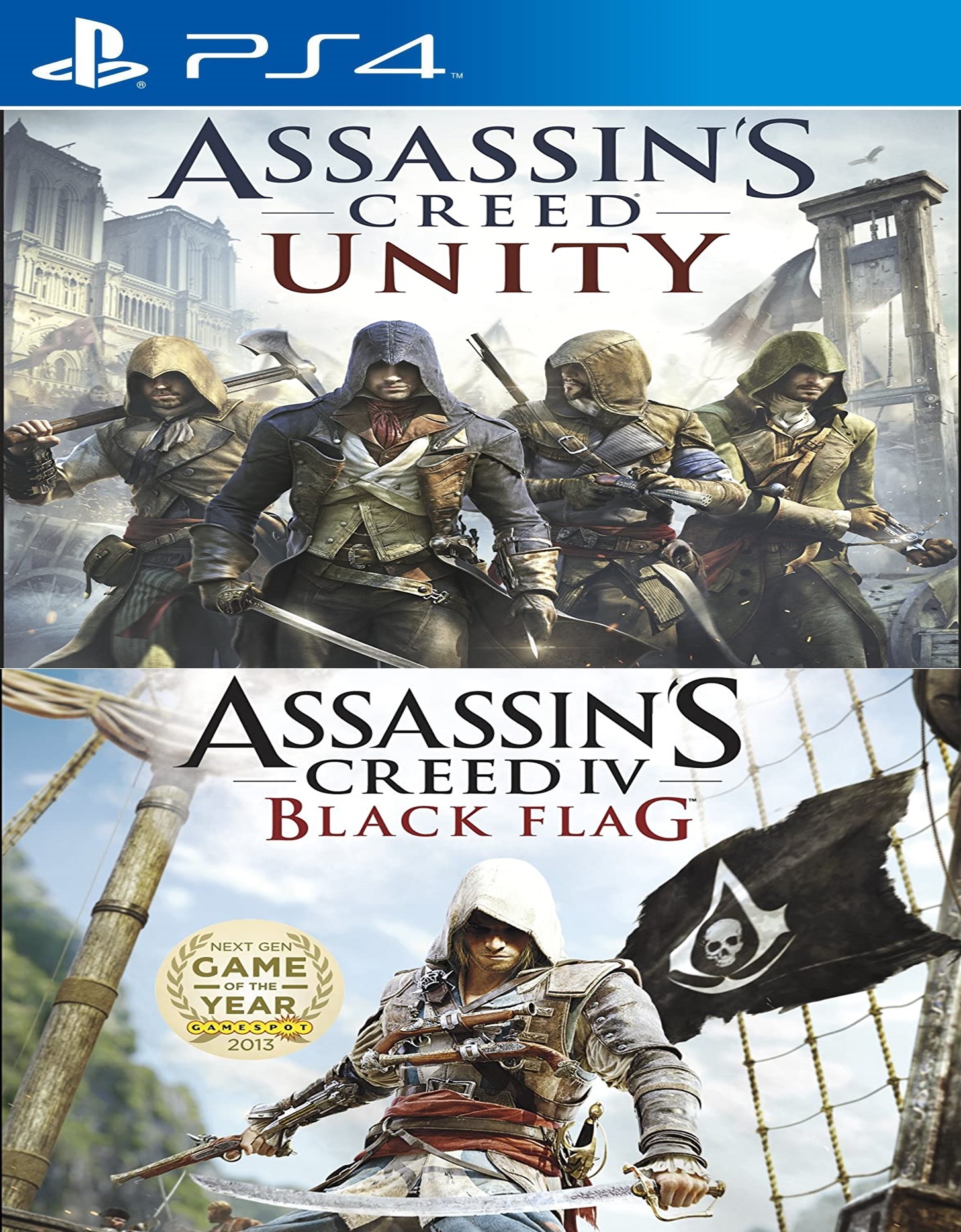 Assassin’s Creed Unity + IV Black Flag PS4 2en1